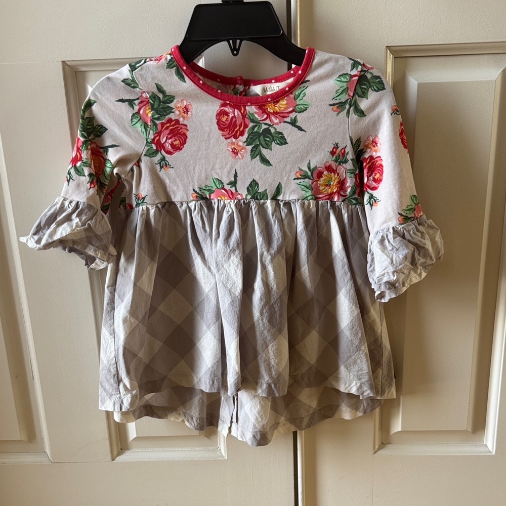 Matilda Jane Floral and Checkered Kids Blouse